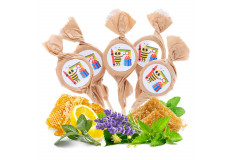 Mix of honey and herb lollipops with nameday stickers, 20 x 6g