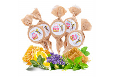 Mix of honey and herb lollipops with birthday stickers, 20 x 6g