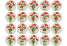 Round lollipop stickers "CARNATIONS", 20x