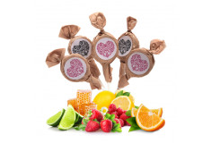Mix of honey and fruit lollipops with Christmas labels, 20 x 8g