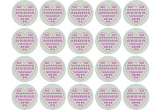 Round lollipop stickers "HEART FOLKLORE - PINK", 20x