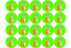 Dodatečné okrouhlé nálepky na lízátka "Velikonoční zajíček”,  20ks