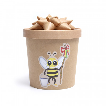 Dóza „VESELÁ VEĽKÁ NOC - včielka so šibákom“ s cukríkmi, 200g 